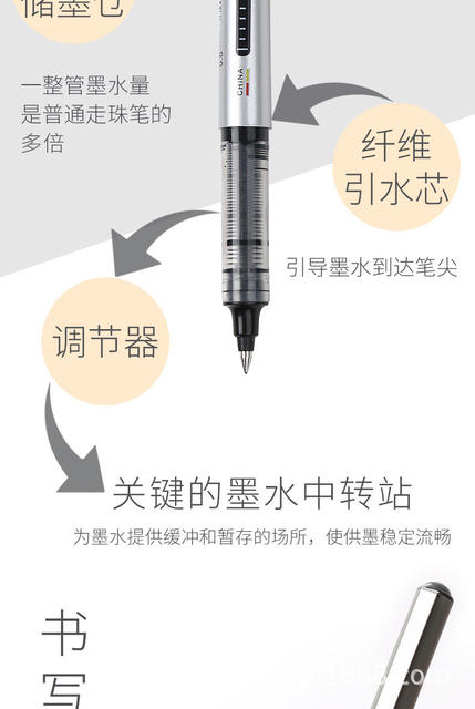 Snow White Direct Liquid Pen Full Needle 166 Direct Liquid Ball Pen Sign Pen 0.5 Gel Pen Student Office Water Pen detail 5