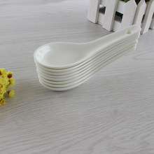 Pure White Ceramic Small Spoon Hotel Restaurant Soup Spoon Household Spoon Magnesium Porcelain Spoon detail 4