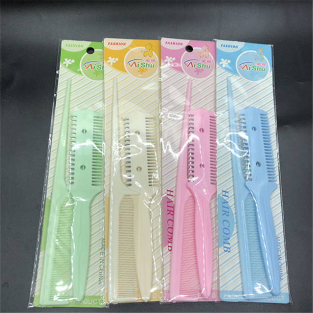 Double-sided knife hair cutting comb pointed tail comb suit hair cutting knife hair bangs thinning device pet comb detail 1
