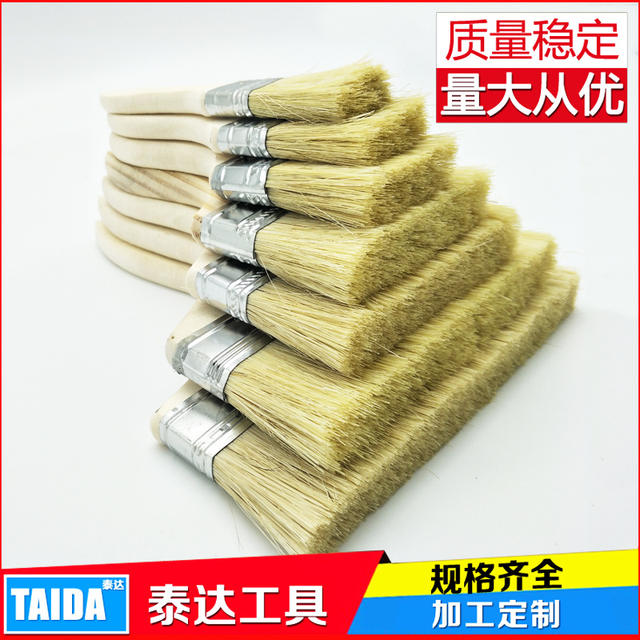 Wooden handle paint brush bristle silk wooden handle brush sewing agent brush manufacturers wholesale paint brush brush detail 6