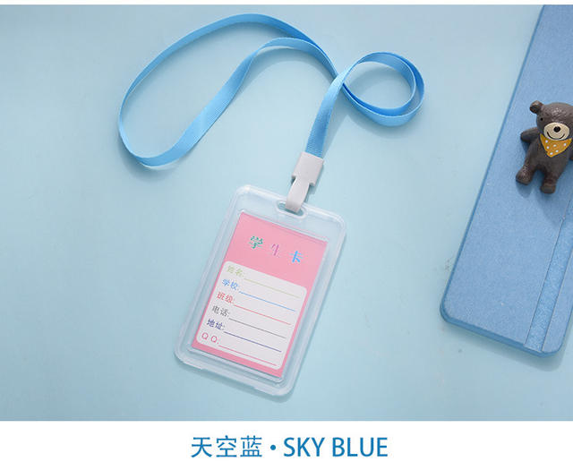 Campus student card set double-sided transparent with lanyard certificate PVC badge bus card access control ID card set detail 9