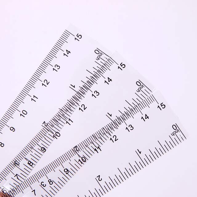 Manufacturer Wholesale 30Cm20Cm15Cm Plastic Transparent Ruler Bilateral Printing Inch Centimeter Red Card Cross-Border detail 11