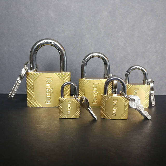 Pujiang One-Word Padlock Anti-Theft Unlock Single-Open Padlock Straight-Open Padlock Imitation Copper Lock Marble Lock Student Lock detail 5