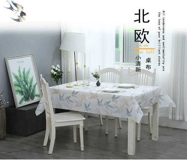Solid Color Plaid Tablecloth Dining Table Mat Made of Peva Material, Waterproof and Oil-Proof, Rectangular Tablecloth with a Light Luxury and High-End Feel detail 2