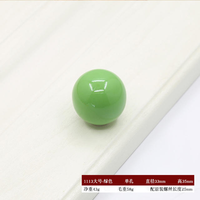 Color Ceramic Cabinet Door Handle Simple Cabinet Wardrobe Drawer Ball Round Single Hole Handle Bottle Cap Handle Handle detail 8