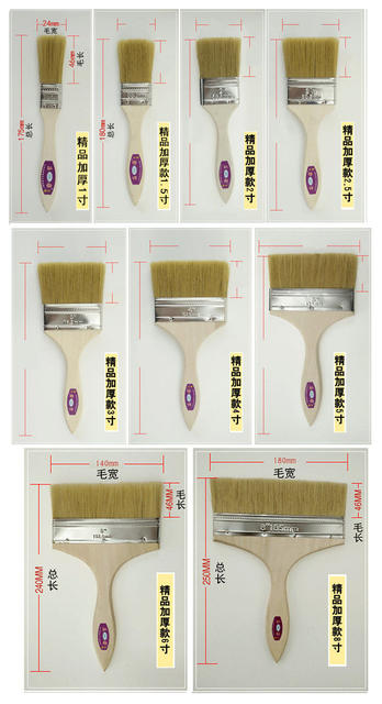 Factory direct sale paint brush marine waterproof brush wholesale industrial wooden handle pig brush household barbecue brush detail 6