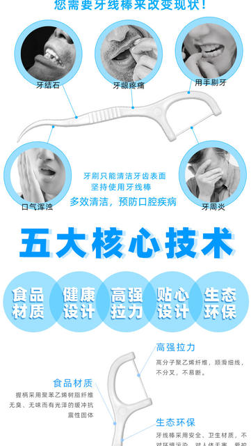 Manufacturer Wholesale Dental Floss Disposable Ultra-Fine Dental Floss Sticks 50 Pieces Boxed Advertising Products Logo Toothpick Delivery detail 8