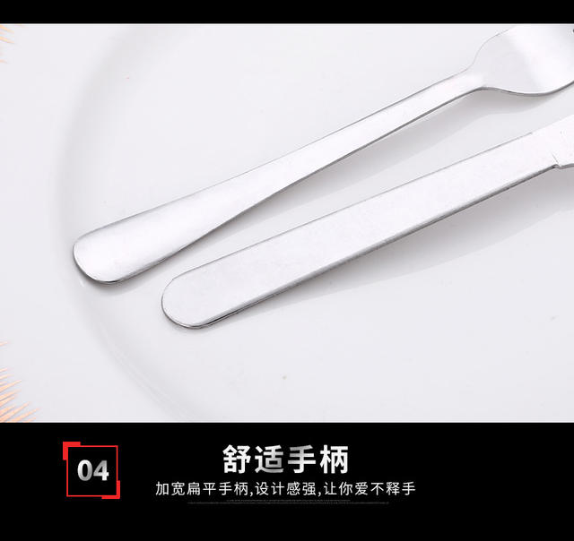 Manufacturer Wholesale 410 Stainless Steel Cutlery Hotel Western Steak Knife and Fork Outdoor Convenient Western-Style Mirror Polished detail 11
