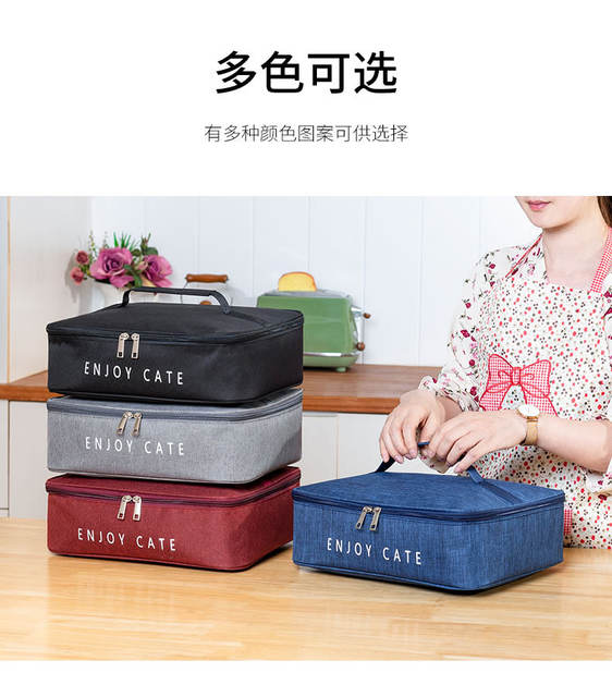 Lunch Box Bag Lunch Aluminum Foil Thickened Hand Carrying Lunch Bag Lunch Box Lunch Box Canvas Heat Preservation Handbag with Rice detail 5
