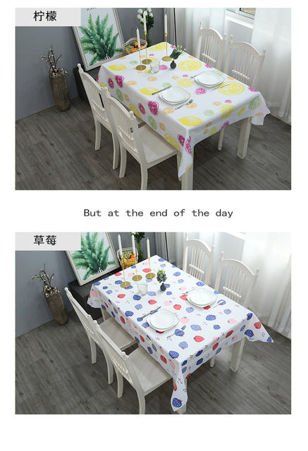Solid Color Plaid Tablecloth Dining Table Mat Made of Peva Material, Waterproof and Oil-Proof, Rectangular Tablecloth with a Light Luxury and High-End Feel detail 11