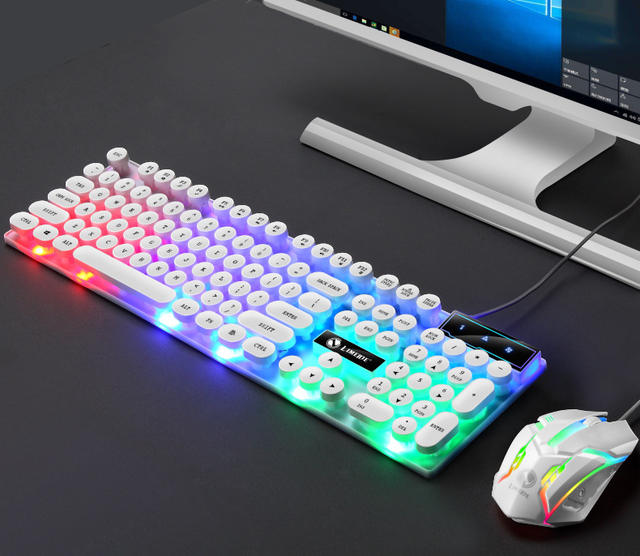 Li magnesium GTX300 luminous keyboard mouse suit USB keyboard USB mouse Internet cafe luminous game kit colorful backlight detail 9