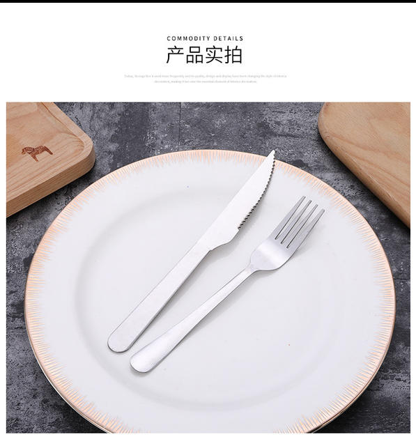 Manufacturer Wholesale 410 Stainless Steel Cutlery Hotel Western Steak Knife and Fork Outdoor Convenient Western-Style Mirror Polished detail 12