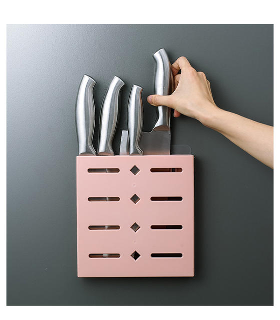 No-Drill Knife Holder Kitchen Storage Rack Knife Socket Wall-Mounted Storage Rack detail 12