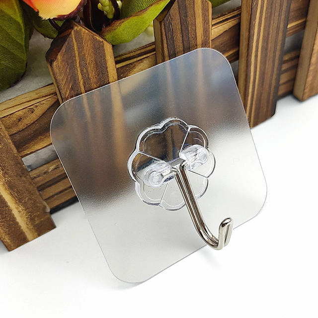 Sticky Hook Suction Card Three Pack Pattern Transparent Candy Color Brushed Gold and Silver Supermarket Supply Traceless Hook detail 1