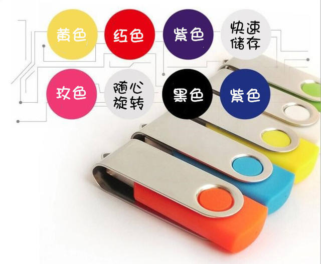 U Disk Rotating USB Thumb Office Gold Inviting Cross-border Foreign Trade Gift Storage Drive Rotating 2T U Disk detail 4
