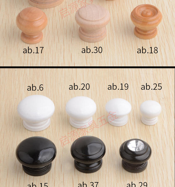 Drawer Wardrobe Small Handle Cabinet Handle Cabinet Door Round Handle Cabinet Single Hole Wooden Handle Mushroom Wooden Handle detail 12