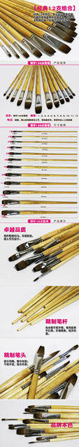 Minghua 166 Single Brush Pencil Wolf Hair Gouache Brush Watercolor Oil Painting Brush Set Wholesale Fine Brush Chinese Painting detail 1