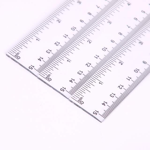 Manufacturer Wholesale 30Cm20Cm15Cm Plastic Transparent Ruler Bilateral Printing Inch Centimeter Red Card Cross-Border detail 10