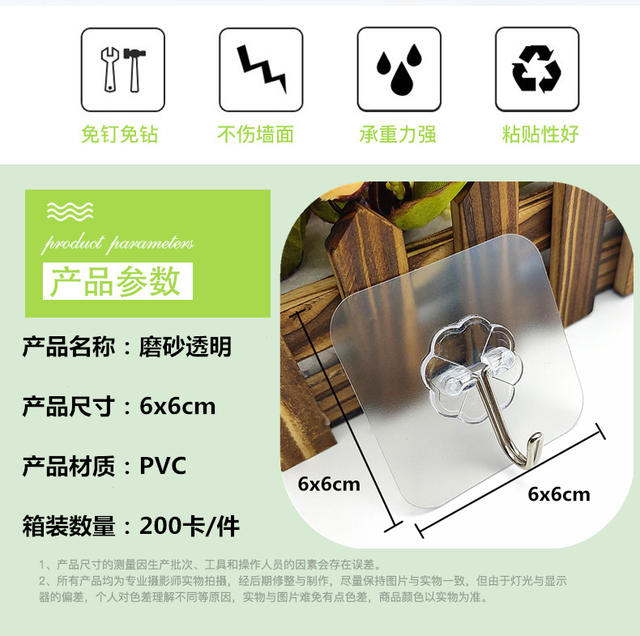 Sticky Hook Suction Card Three Pack Pattern Transparent Candy Color Brushed Gold and Silver Supermarket Supply Traceless Hook detail 2