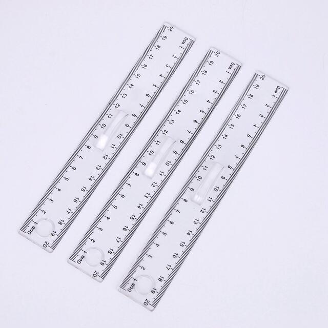 Manufacturer Wholesale 30Cm20Cm15Cm Plastic Transparent Ruler Bilateral Printing Inch Centimeter Red Card Cross-Border detail 3