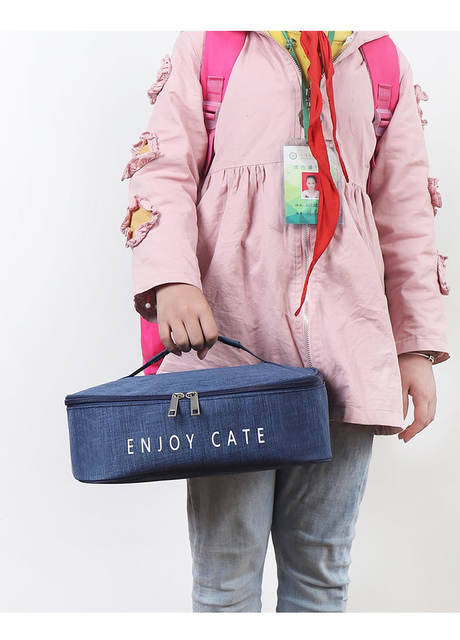 Lunch Box Bag Lunch Aluminum Foil Thickened Hand Carrying Lunch Bag Lunch Box Lunch Box Canvas Heat Preservation Handbag with Rice detail 10