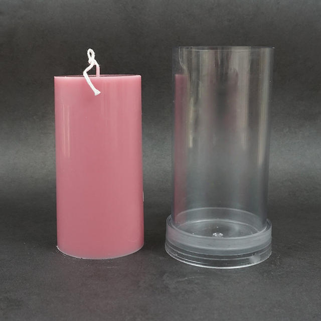 DIY Handmade Aromatherapy Dried Flower Candle Cylindrical Mold Acrylic Column Wax Plastic Soap Cake Grinding Tool Baking detail 12