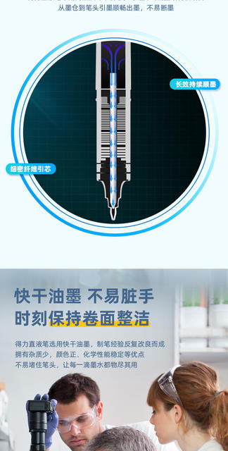 Deli S865 Direct Liquid Rollerball Pen 0.38mm Black Gel Pen for Students Quick-Drying Signature Pen Water-Based Pen detail 4