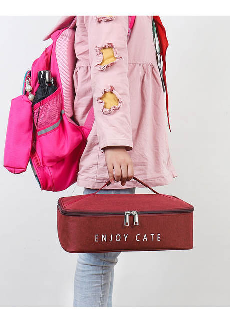 Lunch Box Bag Lunch Aluminum Foil Thickened Hand Carrying Lunch Bag Lunch Box Lunch Box Canvas Heat Preservation Handbag with Rice detail 9