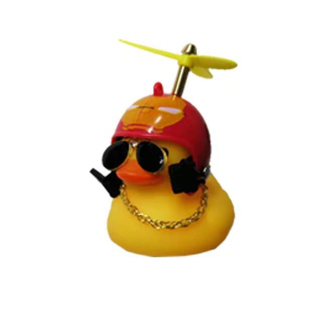 Bicycle Little Yellow Duck Accessories Car Ornaments Internet Celebrity Douyin Duck Helmet Sunglasses Necklace Mountain Bike detail 12