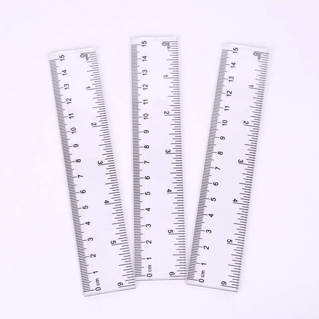Manufacturer Wholesale 30Cm20Cm15Cm Plastic Transparent Ruler Bilateral Printing Inch Centimeter Red Card Cross-Border detail 2