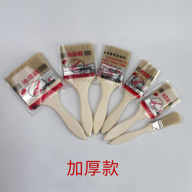 Factory direct sale paint brush marine waterproof brush wholesale industrial wooden handle pig brush household barbecue brush detail 2