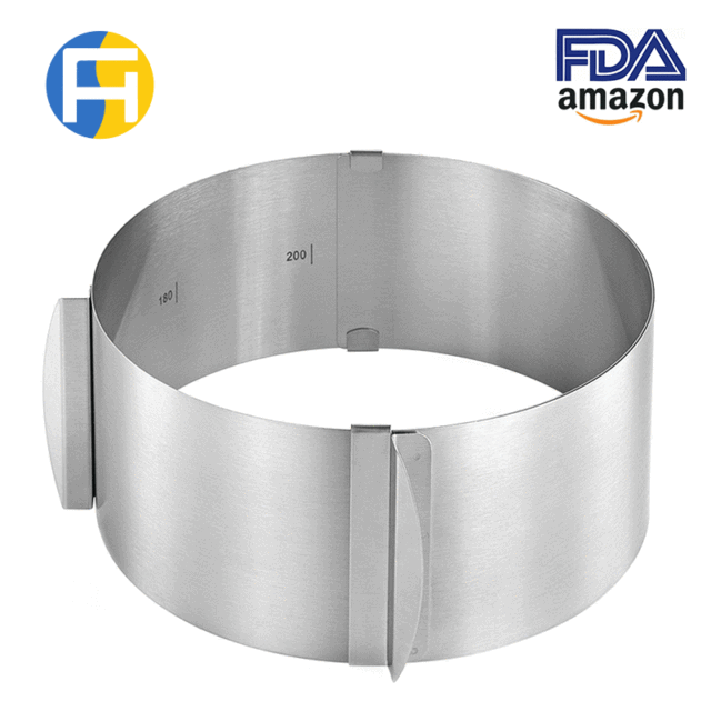 Stainless steel round cake ring adjustable telescopic mousse ring 6-12 inch cake mold baking tool