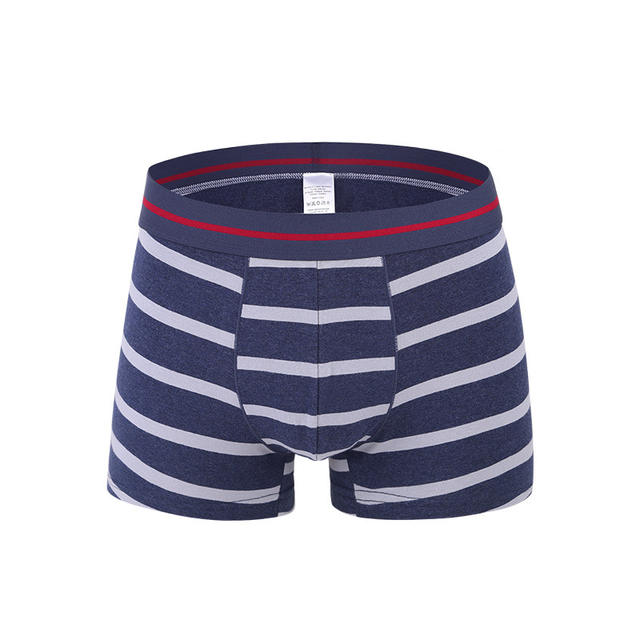 European and American cross-border pure cotton men's boxer men's underwear striped stretch sports boxer underwear men's boxer