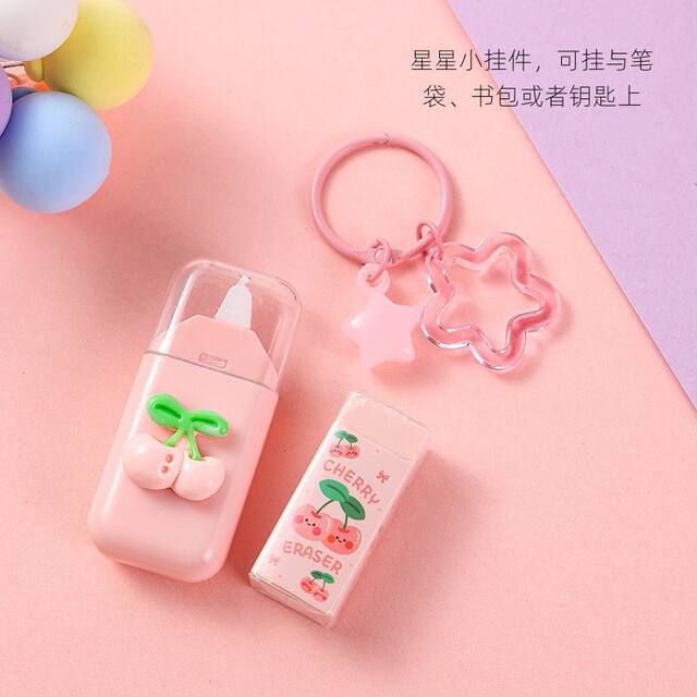 Fruit Series Stationery Set Primary School Student Reward Back-To-School Gift Creative Stationery Gel Pen Eraser 7-Piece Set detail 2