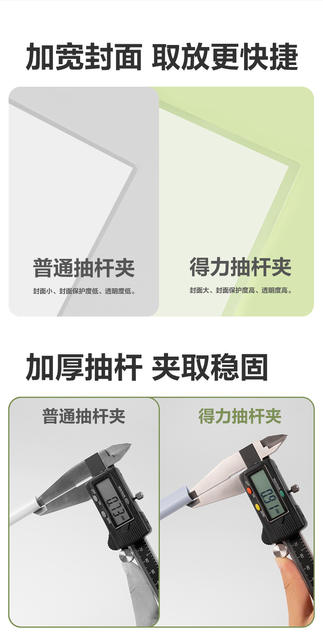 Deli rod clip a4 transparent folder drain clip color rod clip resume file clip drip rod storage book detail 8