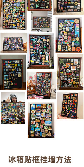 Refrigerator Magnet Display Board Magnetic Suction Small Blackboard Wall Storage Photo Frame Collection Wall Hanging Background Board with Bracket detail 11