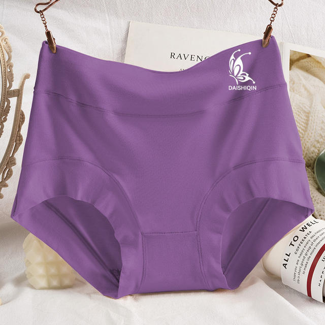 Plus Size Middle-Aged Mother's Triangle Shorts High Waist Hip Lifting Modal Women's Underwear Women's Pure Cotton Antibacterial Tummy Control