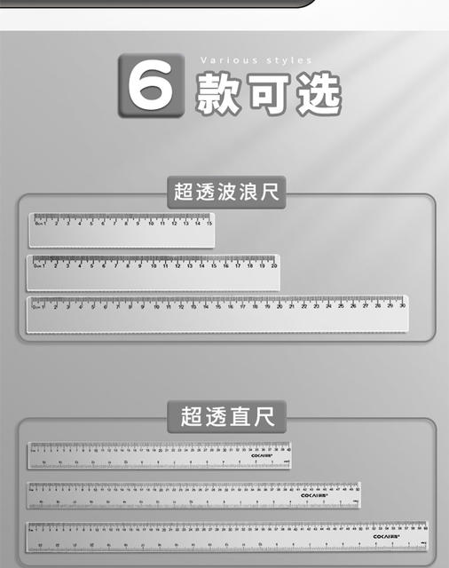 Transparent Straight Ruler for Primary School Students Multifunctional 15/20/30cm40cm Children's Plastic Ruler detail 2
