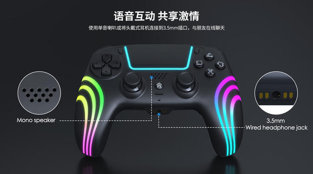 New Product Ps5 Bluetooth Controller Ps5Slim Game Controller with Colorful Lights Ps5 Wireless Controller detail 2