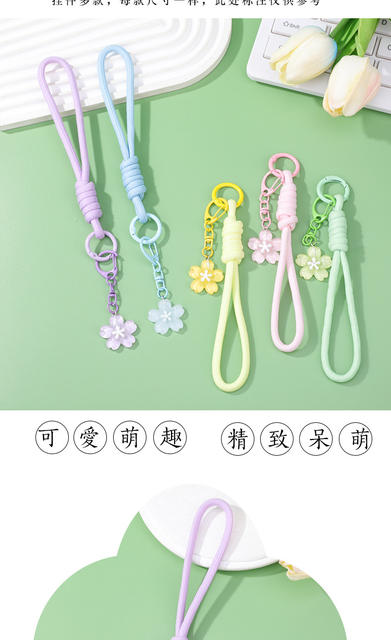 Sakura Bead Keychain Phone Lanyard Bead Pendant Car Decoration Bag Charm Doll Pendant Wholesale detail 7