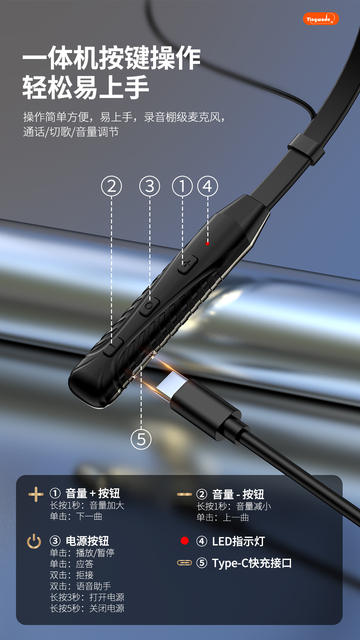 Hot-Selling Neck-Mounted Wireless Headphones with Digital Battery Display, Ultra-Long Standby Time, Neck-Hanging Sports High-Quality Bluetooth Earphones detail 9