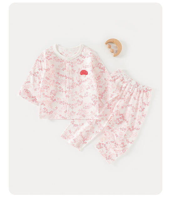 Children's Pajamas Summer Class A Cotton Baby Long-Sleeved Air-Conditioned Clothing Baby Female Split Clothes Home Clothes suit Thin 1 detail 11
