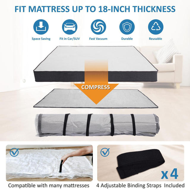 Cross-Border Mattress Vacuum Compression Bag Extra Large Thickened Sealed Latex Mattress Compression Moving Storage Vacuum Bag detail 1