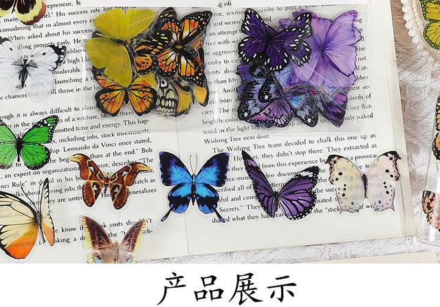 PET sticker bag butterfly Manor series Journal Diary DIY decorative material pattern transparent waterproof small stickers detail 6