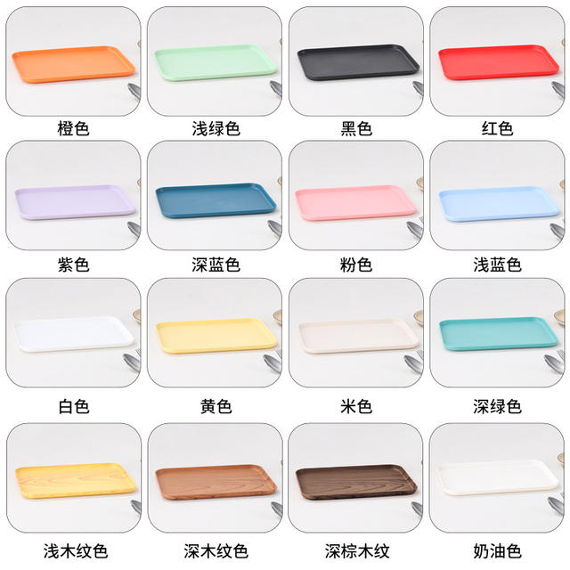 Cross-Border Rectangular Plastic Tray for Home Use, Hotel, Restaurant Serving Tray, Restaurant Tray, Bakery Storage Tray detail 1