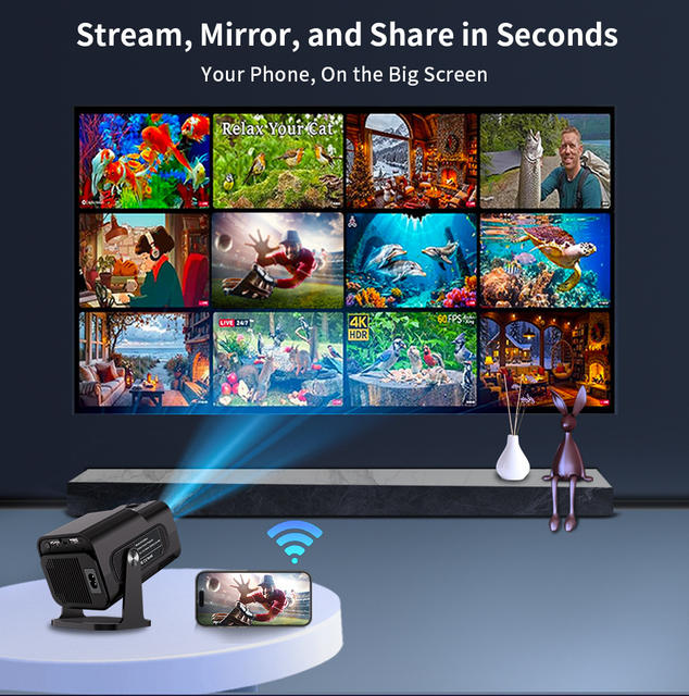Cross-Border Hy320Mini High-Definition Projector with Screen Mirroring, Android Portable Mini Home Projector Manufacturer detail 5