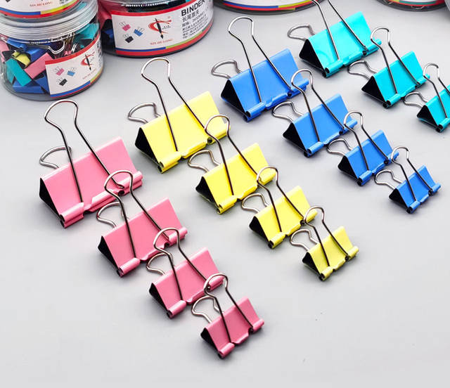 File clip Office color long tail clip small metal dovetail clip manufacturers wholesale paper stationery bill clip detail 2