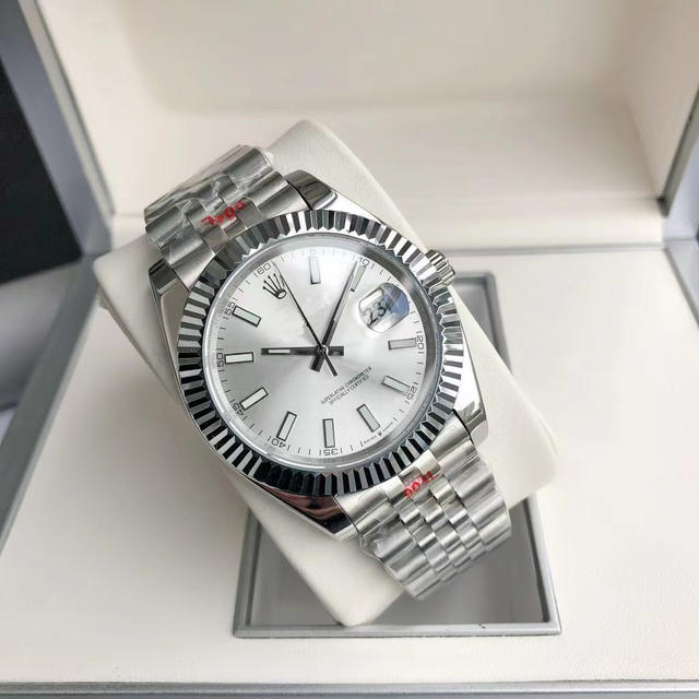 41mm Datejust-Style Imitation Mechanical Chronograph Movement Fully Automatic Solid Steel Band Men's Watch Waterproof Luminous Watch Wholesale detail 1