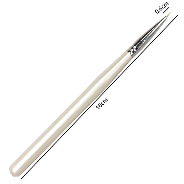 Factory Direct Sales Nail Art Drawing Pen Pearlescent White Wood Pole Thin Drawing Hook Line Pen Color Painting Flower Pen Bjd Facial Pen detail 7