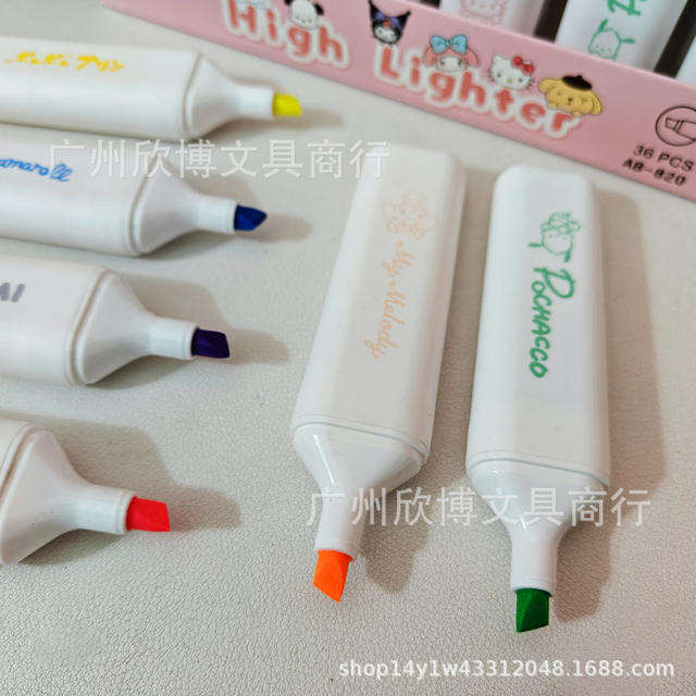 Sanrio Cartoon Highlighter Pens for Elementary School Students, High-Quality Cute Watercolor Pens for Marking Lines and Highlighting Graffiti detail 4